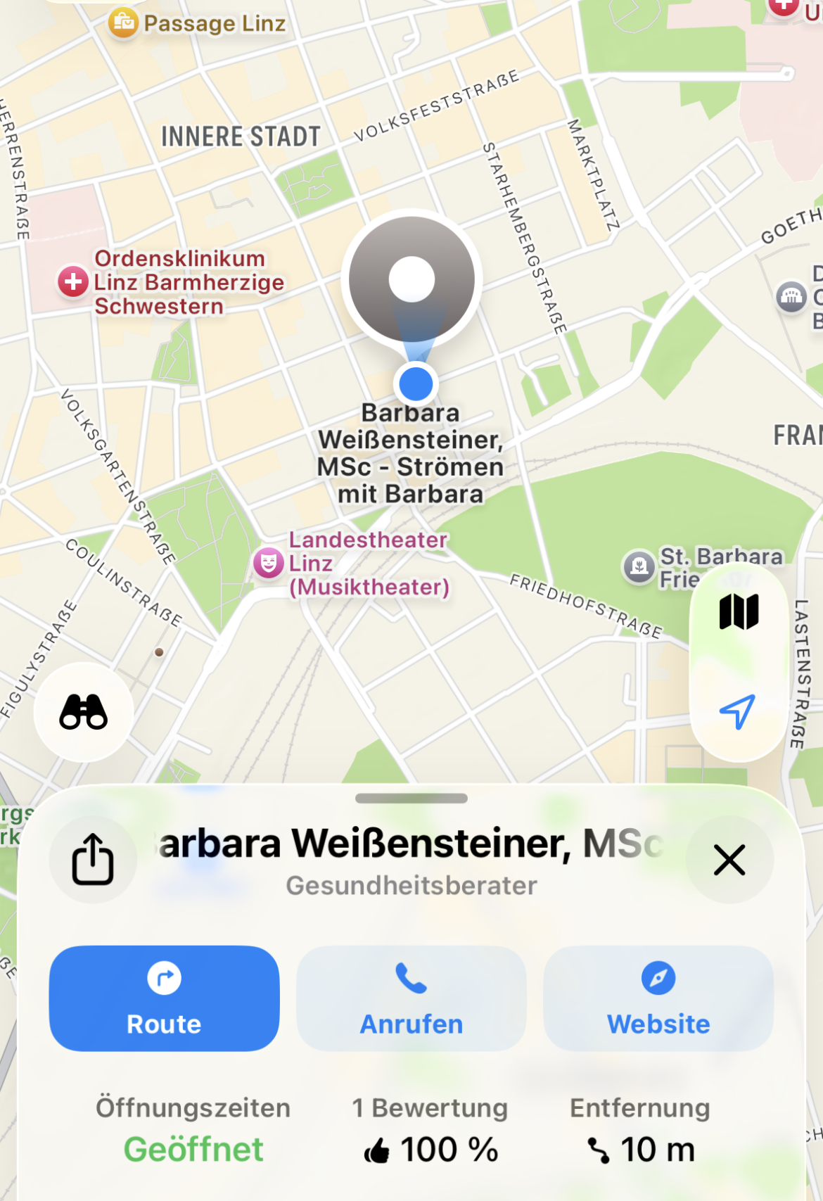 Eintrag auf Apple-Maps (Karten)